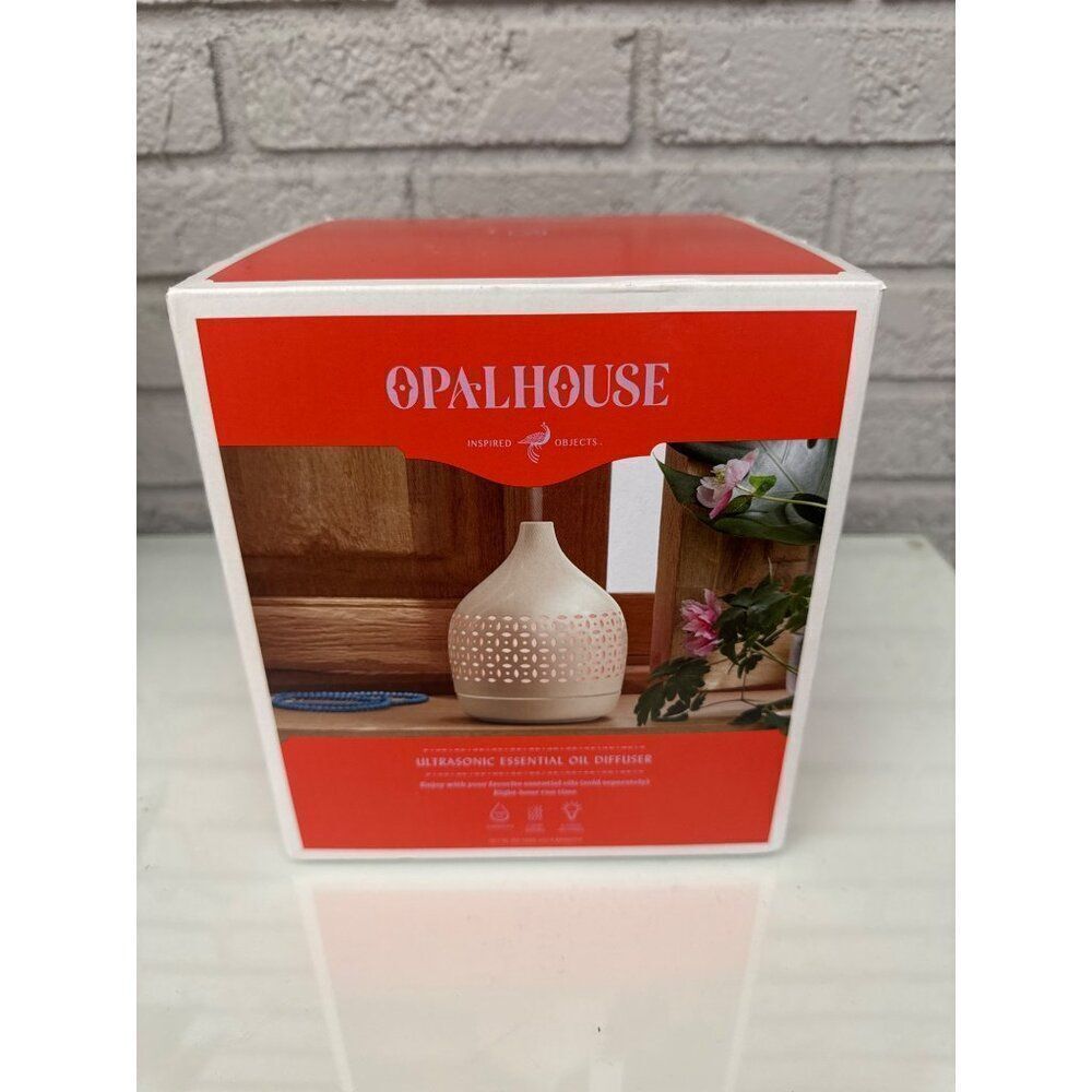 Opal House Ultrasonic Essential Oil Diffuser with 2 Modes & 6 Light Settings